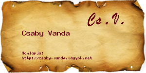 Csaby Vanda névjegykártya