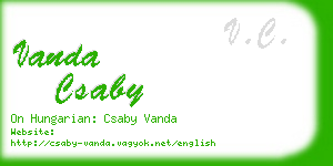 vanda csaby business card